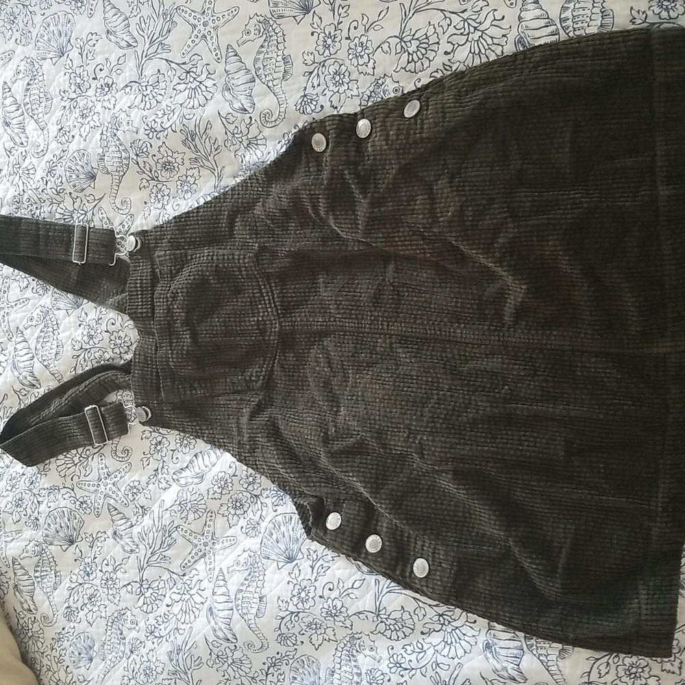 Olive corduroy overalls